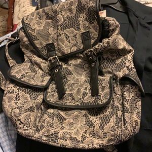 Lace print backpack